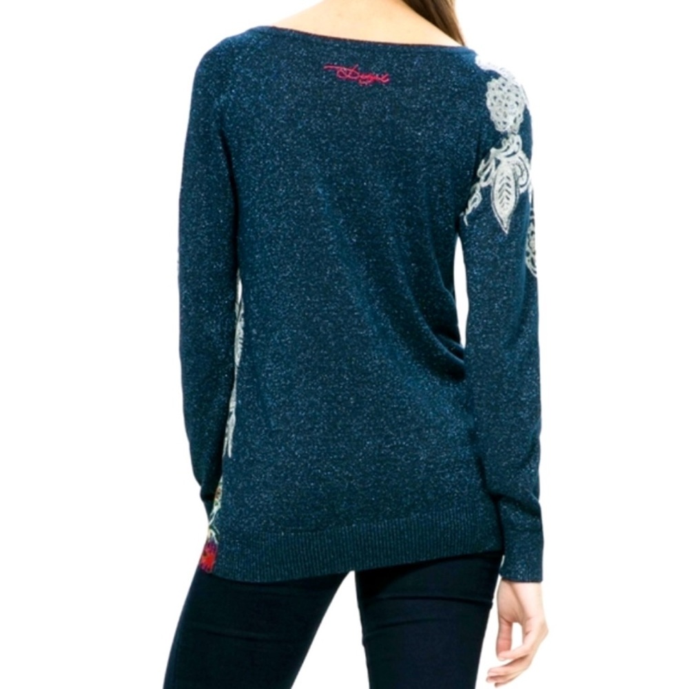 Desigual Sparkling Sequin Metallic Pattern Ink Bl… - image 2